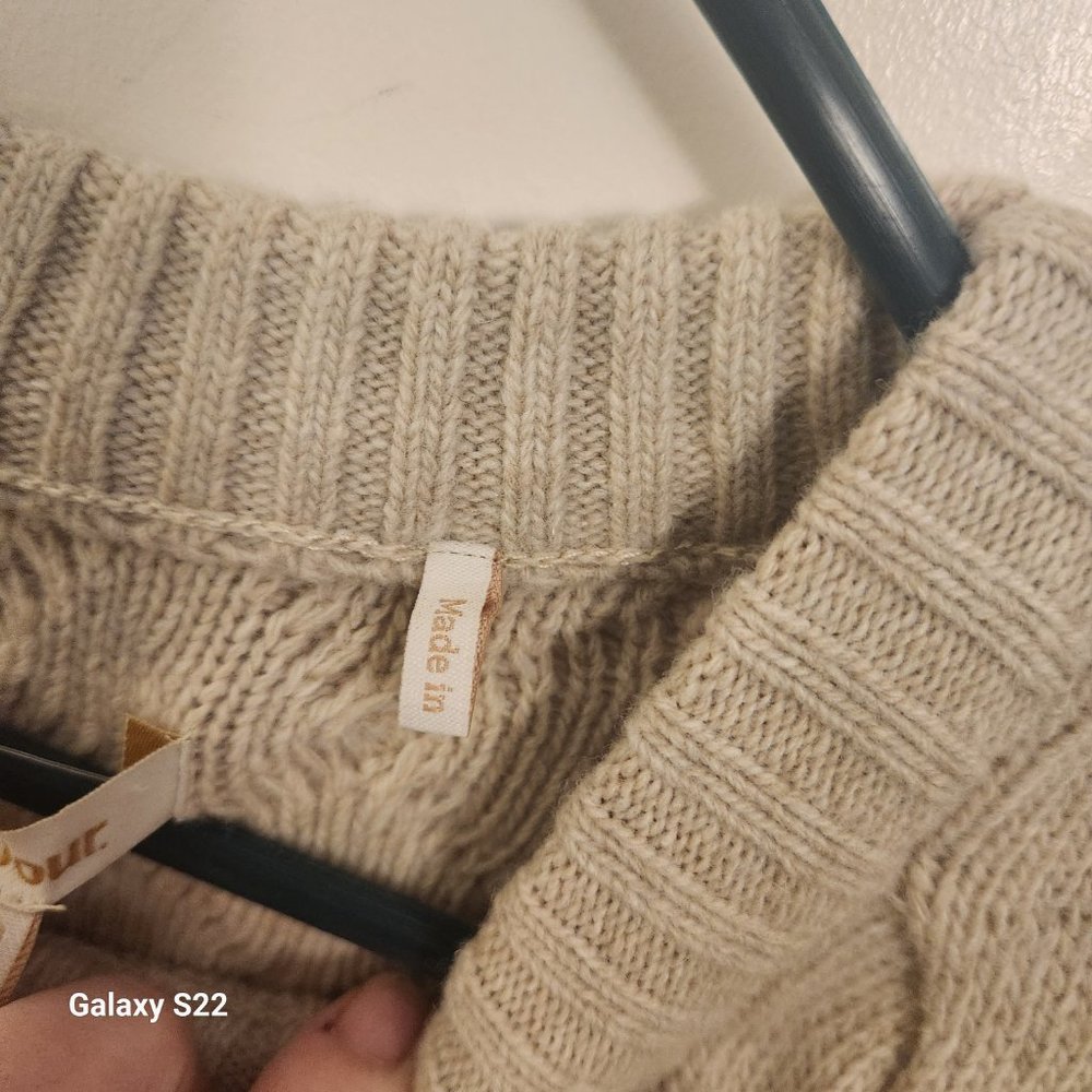 Barbour Daffodil Knit Crew Neck Sweater Oatmeal Cream Women's Size: 6 WORN 2x - Picture 7 of 9